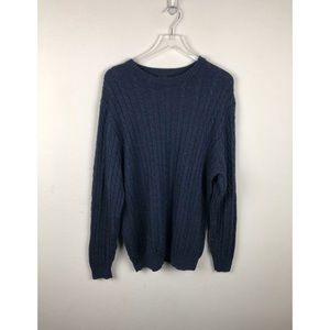 Nordstrom’s Mens Navy Blue Cable Knit Sweater Sz L